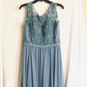 SLATE BLUE Mori Lee Elegant Bridesmaid Dress